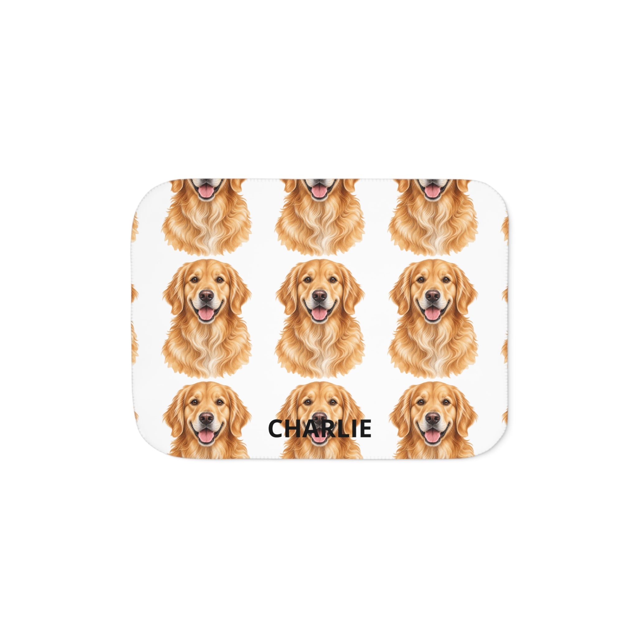 Personalized Pet Photo Sherpa Blanket – Custom Name Dog & Cat Gift